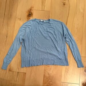 Zara Sky Blue Crew Neck Top